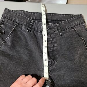 ZARA DENIM Womens Black Jeans Size 10 Button Fly Midrise Glam Rock Grunge Punk